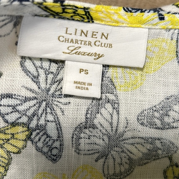 CHARTER CLUB Butterfly Tie-Cuff Linen Top, Women's Size Petite Small NWOT - Picture 4 of 6